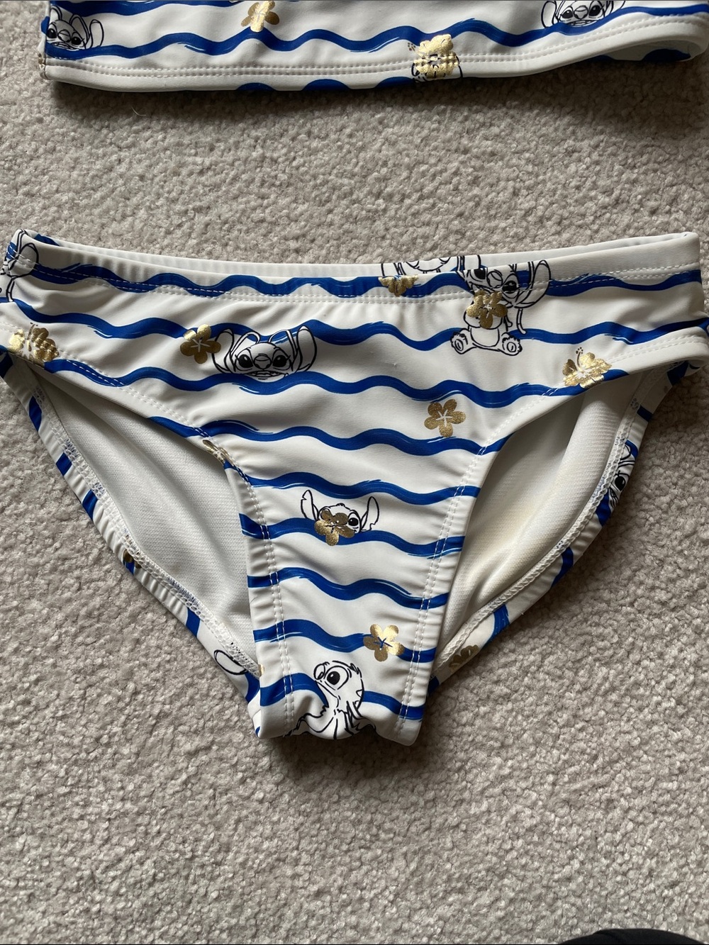Disney Blue & White Wave Stripe Lilo & Stitch Girls Two-Piece Bikini - Picture 2 of 7